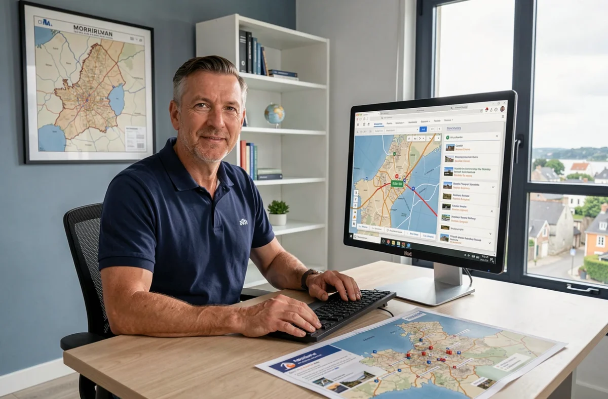 Consultant SEO local de l'agence Geolid utilisant un outil de référencement géolocalisé pour optimiser la visibilité des entreprises dans le Morbihan