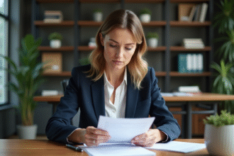 Femme d affaires en réunion dans un bureau moderne