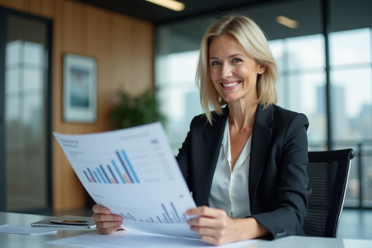 Femme d affaires en réunion dans un bureau moderne