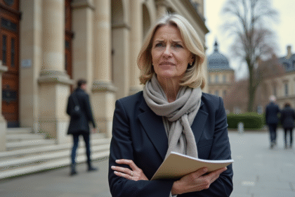 Femme politique française devant l'assemblee nationale