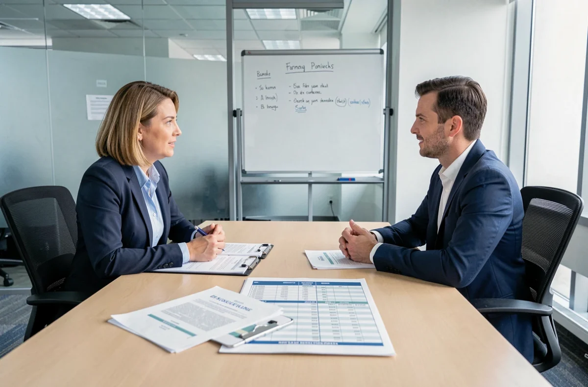 Femme négociant son salaire et ses primes lors d'un entretien RH pour un passage en horaires décalés 2x8