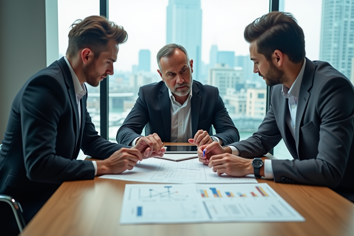 Groupe de professionnels discutant autour d une table d audit