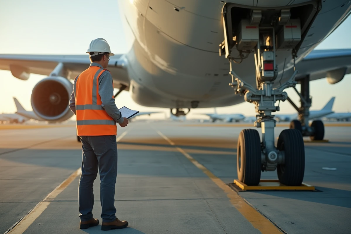 Agent de sécurité contrôlant le train d